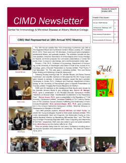 CIMD Newsletter Inside this issue: