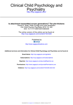 Clinical Child Psychology and Psychiatry