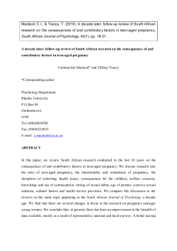 Macleod, C.I., &amp;  Tracey,  T.  (2010). A... research  on  the  consequences  of ...