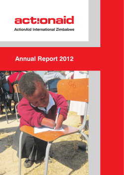 Annual Report 2012 ActionAid International Zimbabwe