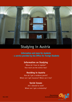 Studying in Austria Information and more for students Information on Studying
