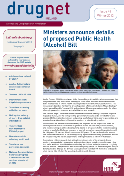 Ministers announce details of proposed Public Health (Alcohol) Bill
