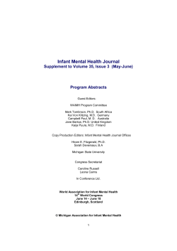 Infant Mental Health Journal Program Abstracts