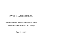 PIVOT CHARTER SCHOOL The School District of Lee County July 31, 2009