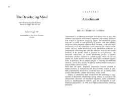 The Developing Mind Attachment  THE  ATTACHMENT  SYSTEM