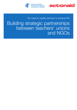 Building strategic partnerships between teachers’ unions and NGOs