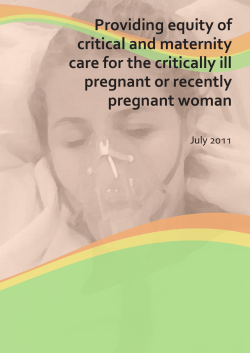 Providing equity of critical and maternity care for the critically ill