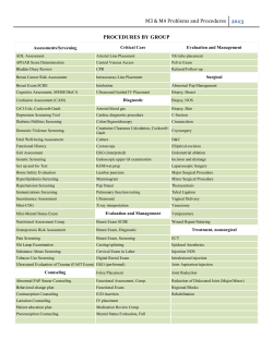 M3 &amp; M4 Problems and Procedures  2013 PROCEDURES BY GROUP