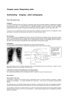 Chapter name: Respiratory data Subheading:   Imaging – plain radiography