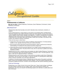 Phlebotomists in California Page 1 of 6 What Would I Do?