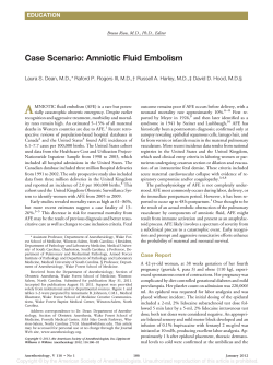 A Case Scenario: Amniotic Fluid Embolism EDUCATION