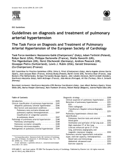 Guidelines on diagnosis and treatment of pulmonary arterial hypertension