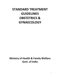 STANDARD TREATMENT GUIDELINES OBSTETRICS &amp; GYNAECOLOGY