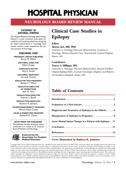 Clinical Case Studies in Epilepsy NEUROLOGY BOARD REVIEW MANUAL Editor: