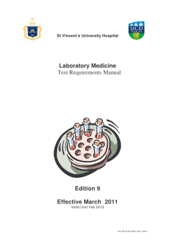 Laboratory Medicine  Edition 9 Effective March  2011