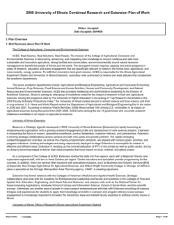 2009 University of Illinois Combined Research and Extension Plan of... I. Plan Overview