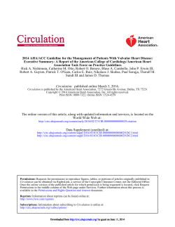 2014 AHA/ACC Guideline for the Management of Patients With Valvular... Executive Summary: A Report of the American College of Cardiology/American...