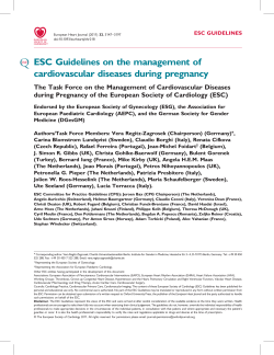 ESC Guidelines on the management of cardiovascular diseases during pregnancy