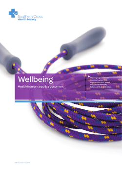 Wellbeing  Health insurance policy document