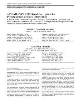 ACC/AHA/SCAI 2005 Guideline Update for Percutaneous Coronary Intervention