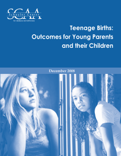 Teenage Births: Outcomes for Young Parents and their Children December 2008