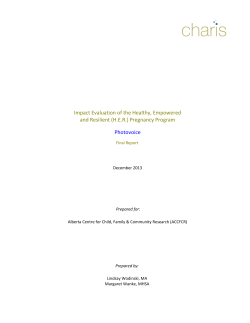 Impact Evaluation of the Healthy, Empowered and Resilient (H.E.R.) Pregnancy Program Photovoice