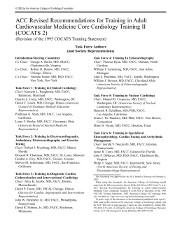 ACC Revised Recommendations for Training in Adult (COCATS 2)