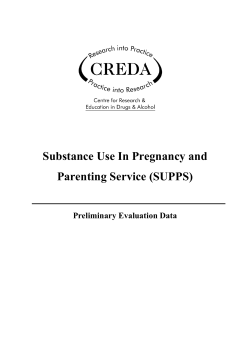 Substance Use In Pregnancy and Parenting Service (SUPPS) Preliminary Evaluation Data