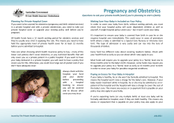 Pregnancy and Obstetrics  Planning For Private Hospital Cover