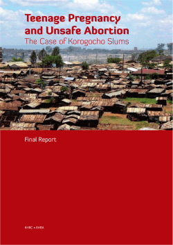 Teenage Pregnancy and Unsafe Abortion The Case of Korogocho Slums Final Report