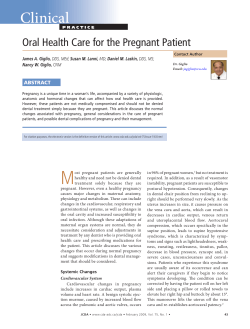 Clinical Oral Health Care for the Pregnant Patient ABSTRACT