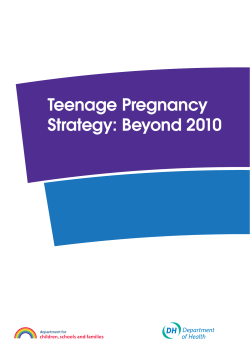 Teenage Pregnancy Strategy: Beyond 2010