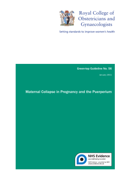 Maternal Collapse in Pregnancy and the Puerperium Green-top Guideline No. 56