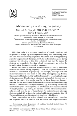 Abdominal pain during pregnancy *, Mitchell S. Cappell, MD, PhD, FACG
