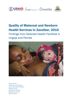 Quality of Maternal and Newborn Health Services in Zanzibar, 2010