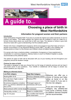 Choosing a place of birth in West Hertfordshire