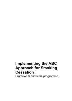 Implementing the ABC Approach for Smoking Cessation Framework and work programme