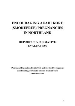 ENCOURAGING AUAHI KORE (SMOKEFREE) PREGNANCIES IN NORTHLAND