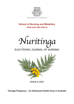 Nuritinga ELECTRONIC JOURNAL OF NURSING  School of Nursing and Midwifery