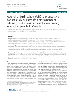 Aboriginal birth cohort (ABC): a prospective