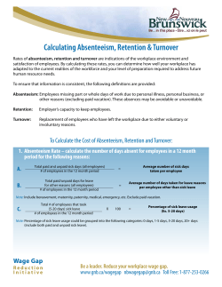 Calculating Absenteeism, Retention &amp; Turnover