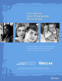 Teen Pregnancy Prevention UPDATE REPORT ON
