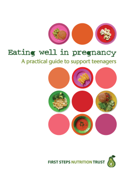 Eating well in pregnancy A practical guide to support teenagers