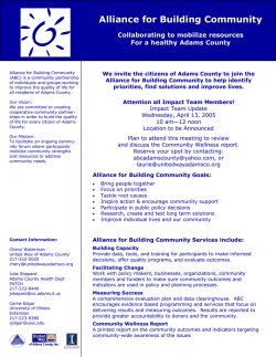 Alliance for Building Community  Collaborating to mobilize resources