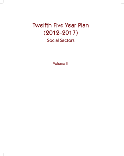 Twelfth Five Year Plan (2012–2017) Social Sectors Volume III