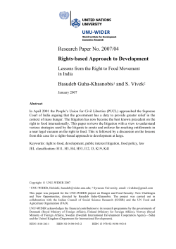 Research Paper No. 2007/04 Basudeb Guha-Khasnobis and S. Vivek