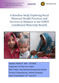 A Baseline Study Exploring Rural Maternal Health Practices and