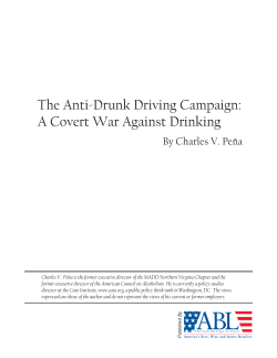 The Anti-Drunk Driving Campaign: A Covert War Against Drinking