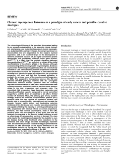REVIEW Chronic myelogenous leukemia as a paradigm of early cancer and... strategies