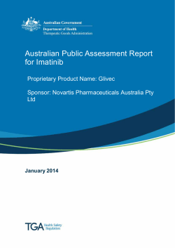 Australian Public Assessment Report for Imatinib Proprietary Product Name: Glivec